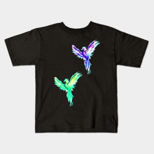 purple/blue phoenix Kids T-Shirt